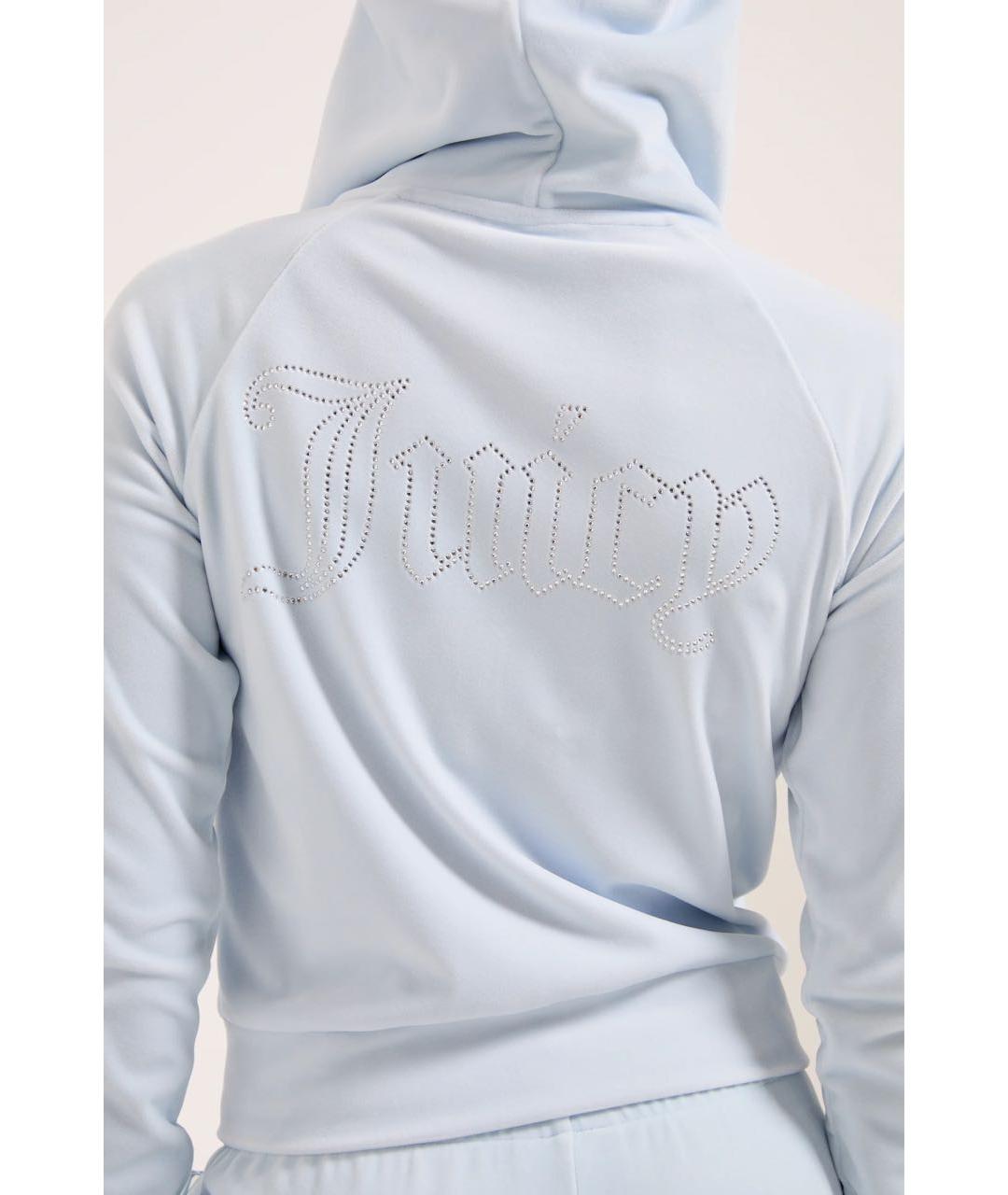 JUICY COUTURE Голубой велюровый костюм с брюками, фото 3