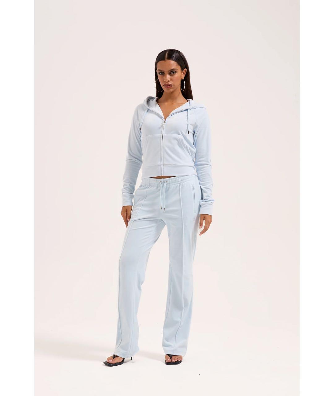 JUICY COUTURE Голубой велюровый костюм с брюками, фото 7
