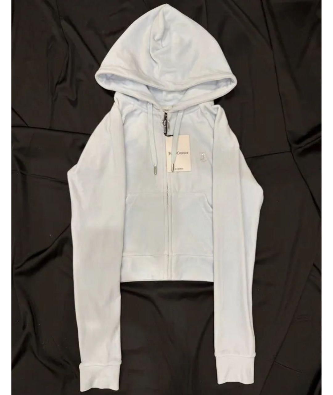 JUICY COUTURE Голубой велюровый костюм с брюками, фото 8