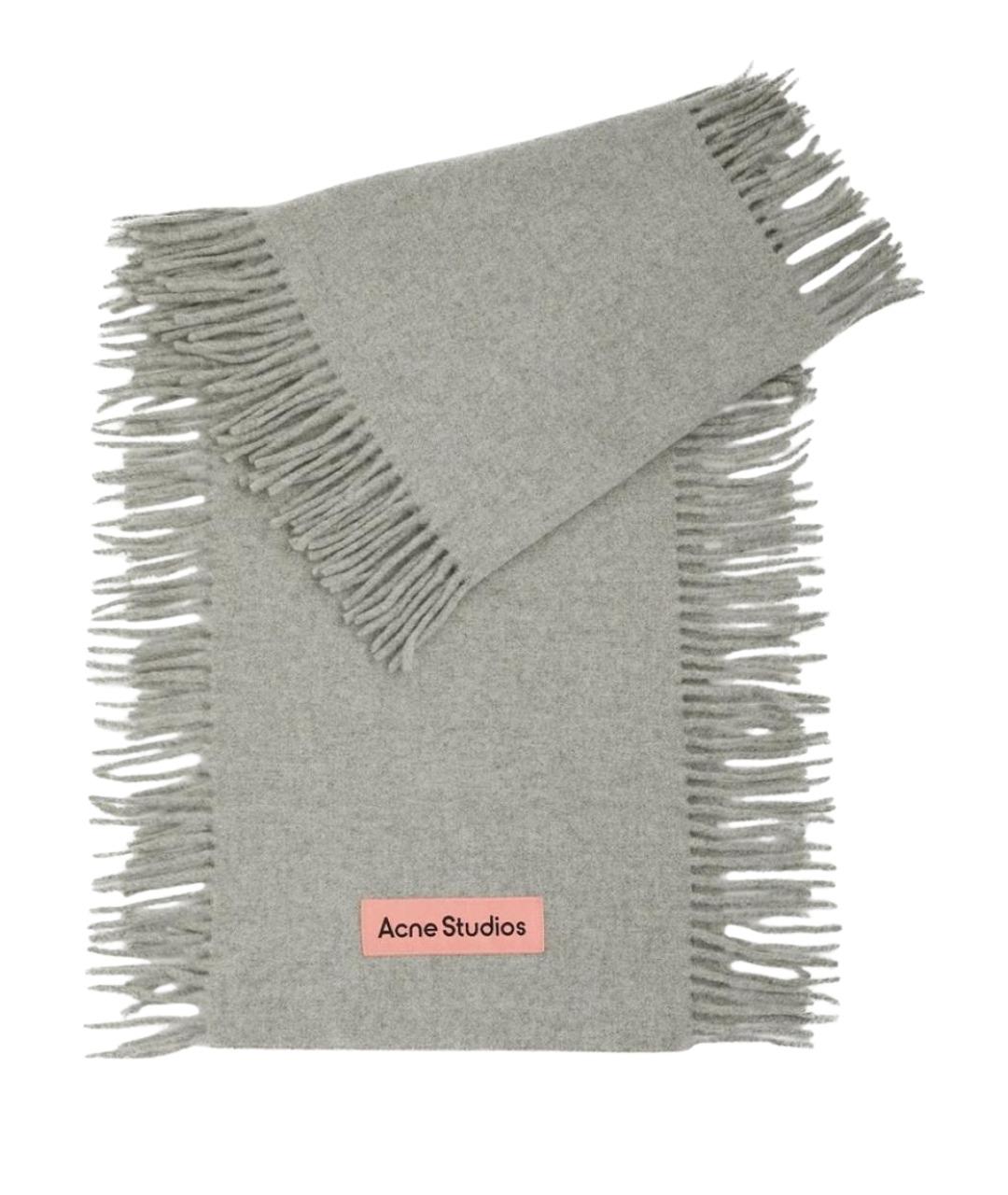 ACNE STUDIOS Серый шерстяной шарф, фото 1