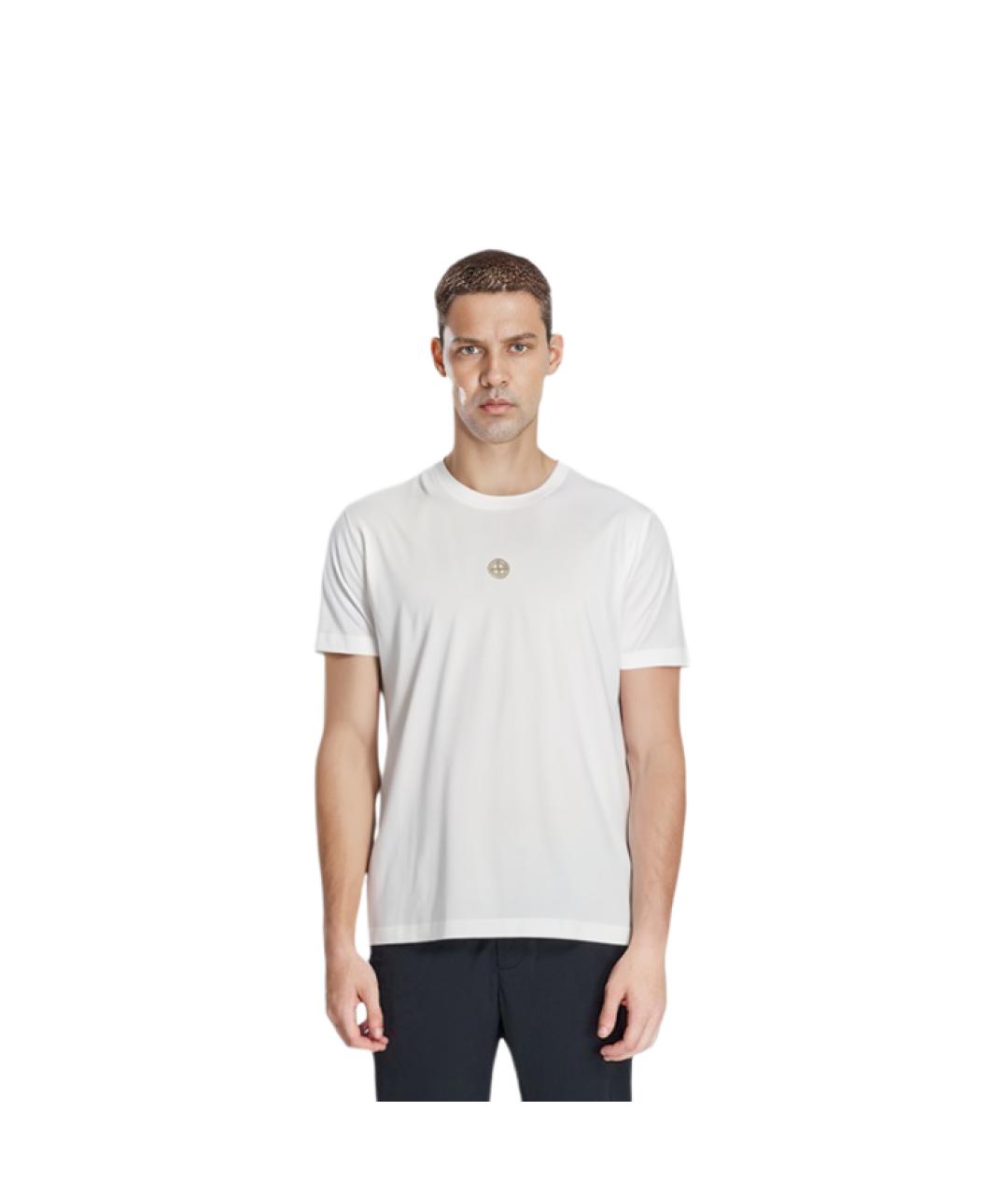 STONE ISLAND Белая хлопковая футболка, фото 3