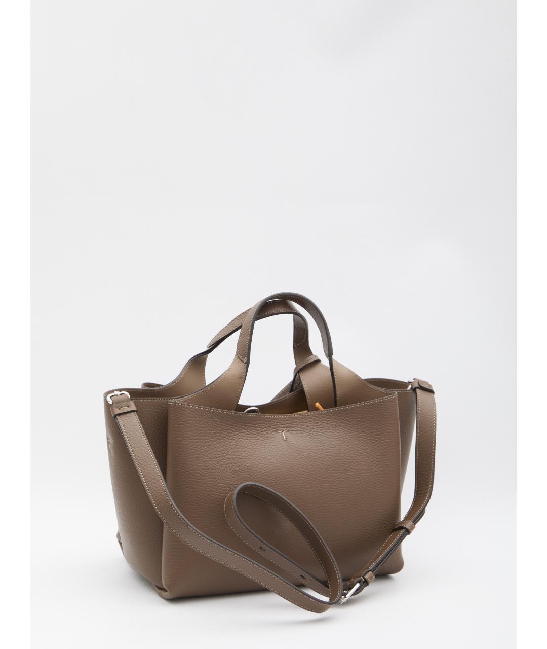 TOD'S Коричневая кожаная сумка тоут, фото 2