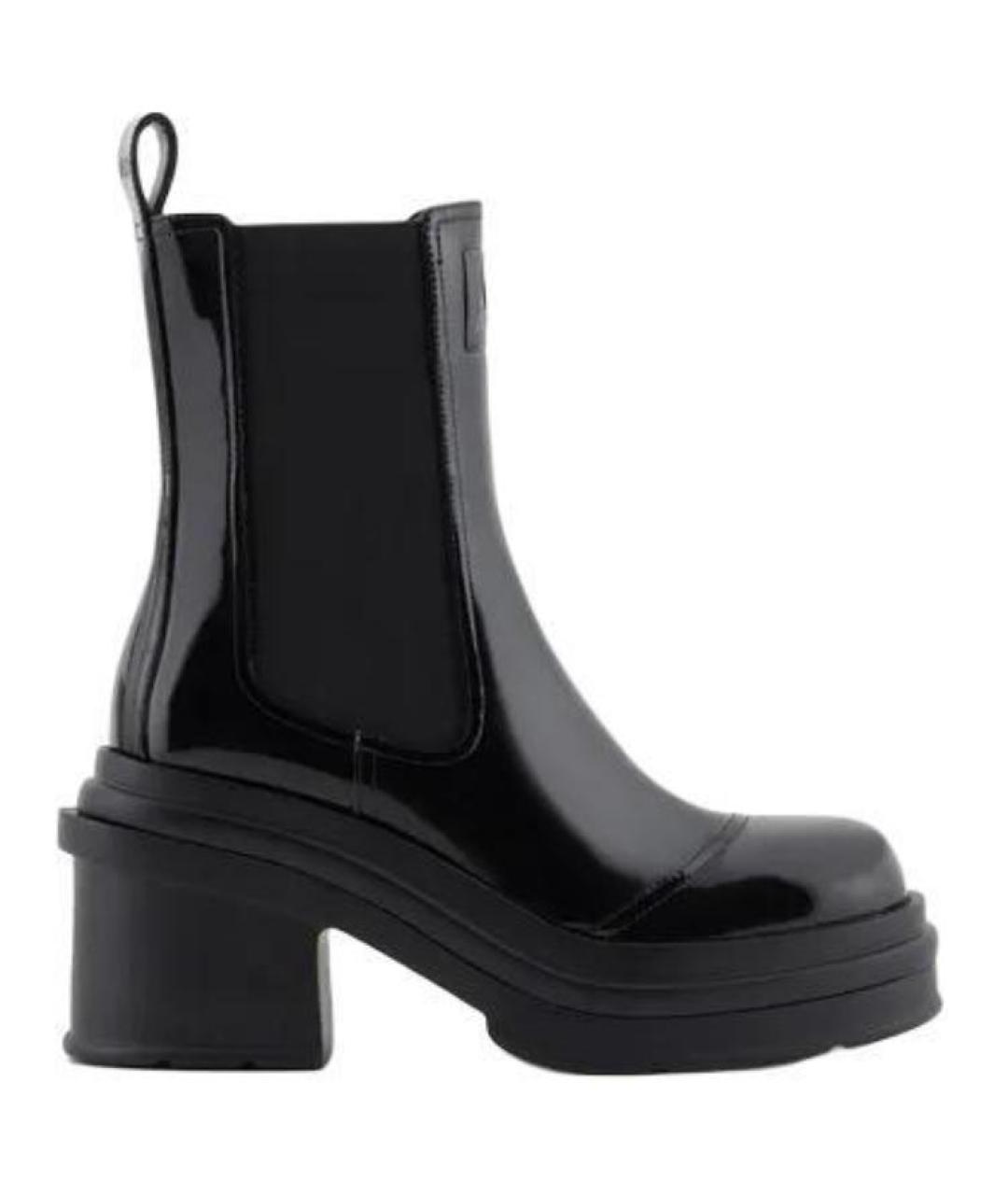 ARMANI EXCHANGE Черные полусапоги из лакированной кожи, фото 1