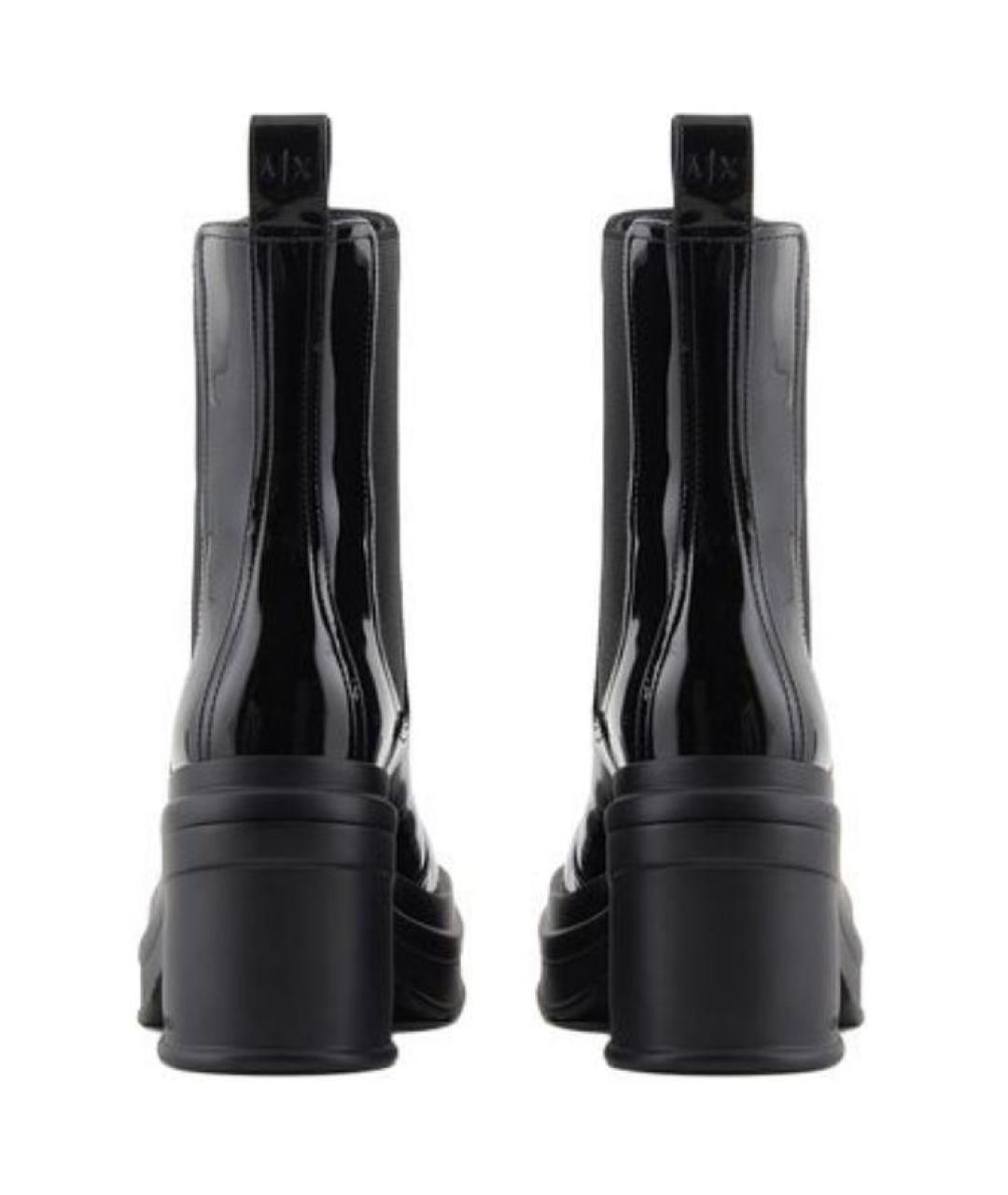 ARMANI EXCHANGE Черные полусапоги из лакированной кожи, фото 3