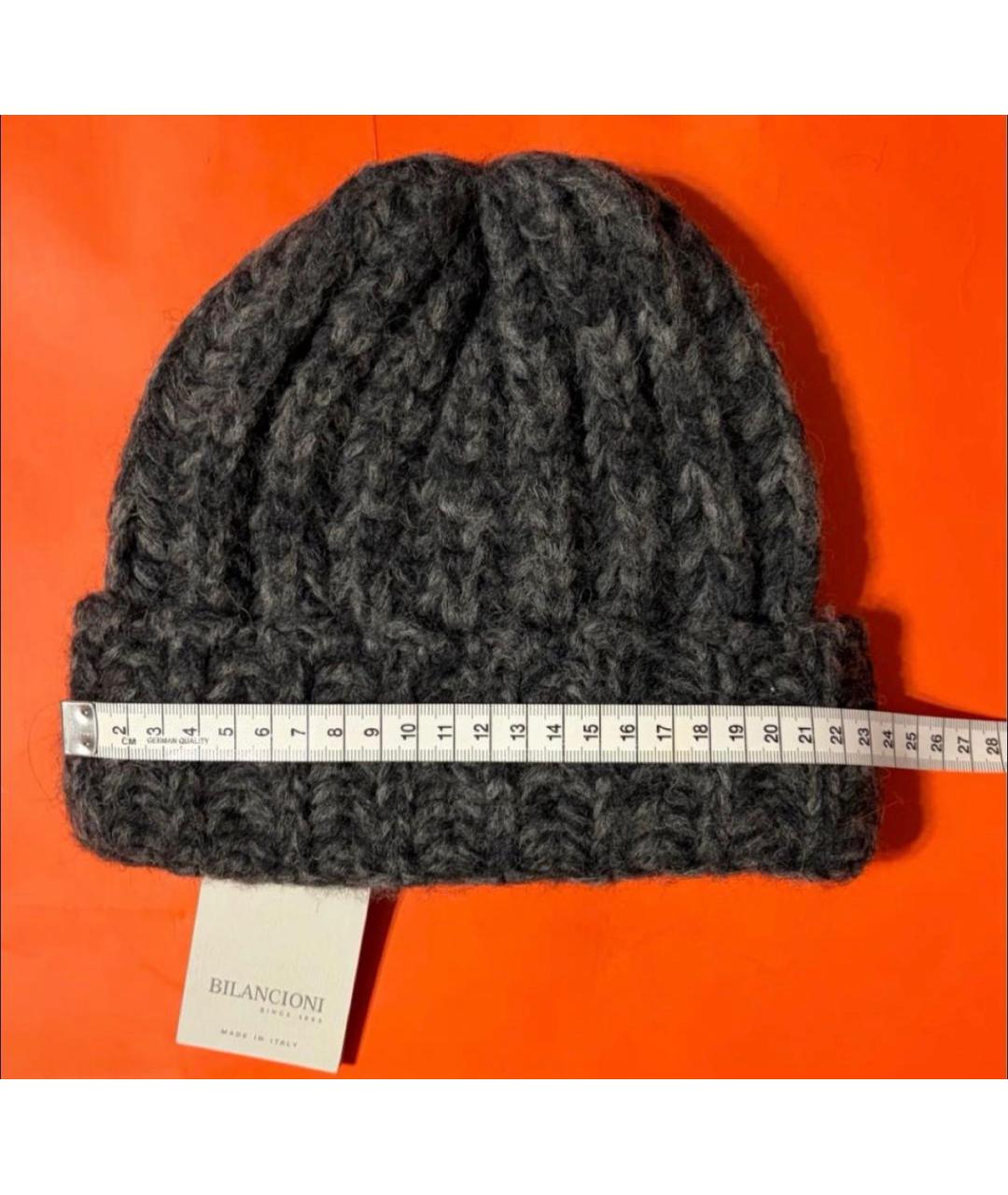 BILANCIONI Серая шерстяная шапка, фото 6