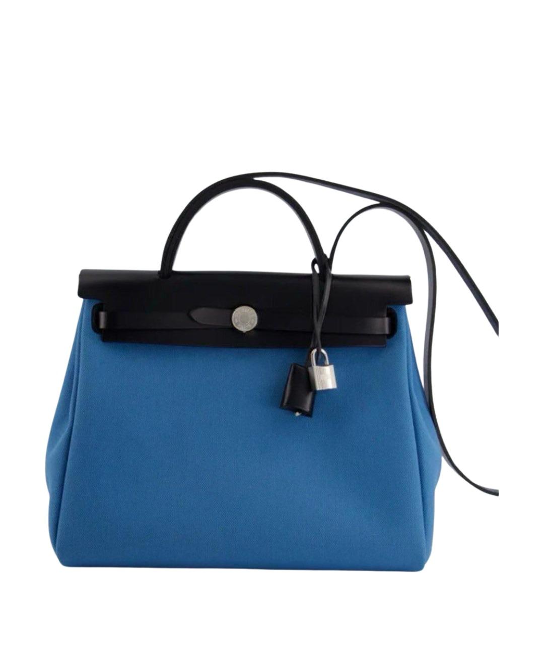 HERMES Синяя тканевая сумка через плечо, фото 1
