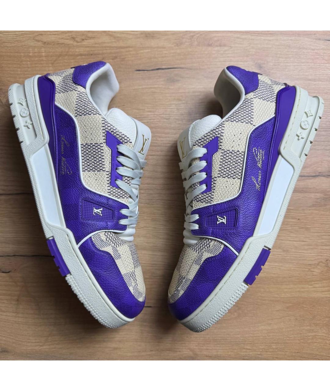 LOUIS VUITTON Фиолетовые низкие кроссовки / кеды, фото 8