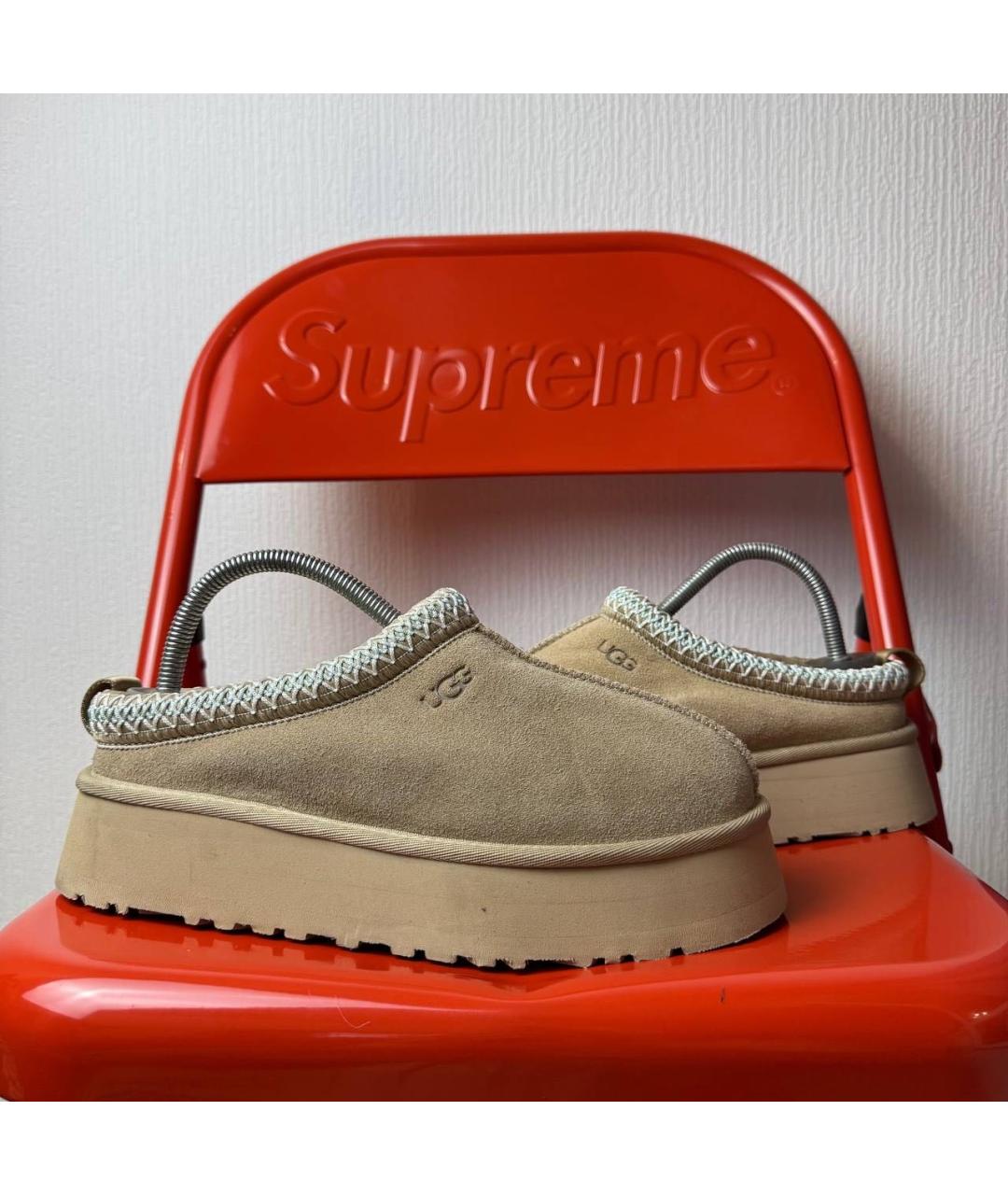 UGG Бежевые замшевые сабо, фото 6