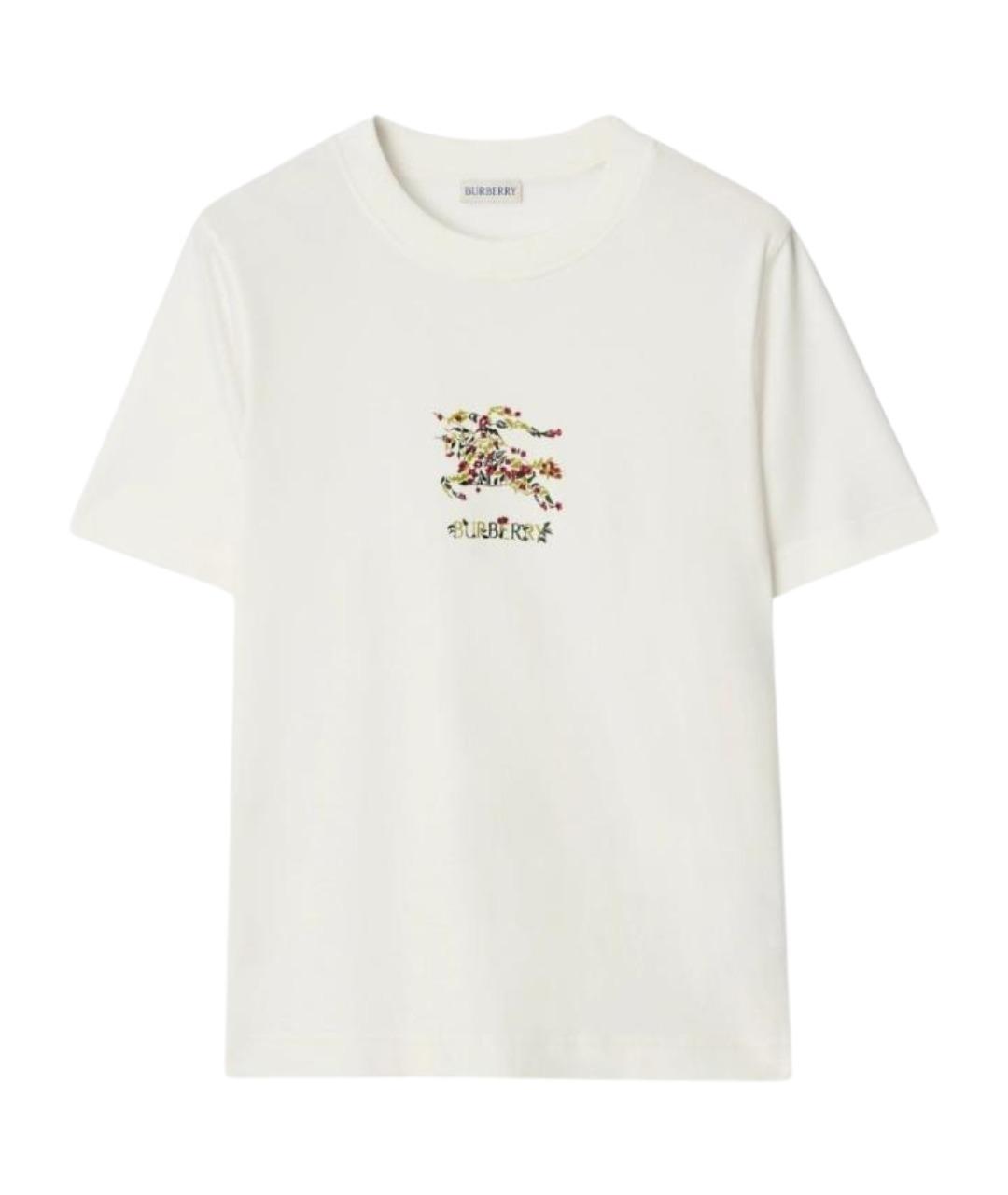 BURBERRY Белая хлопковая футболка, фото 1