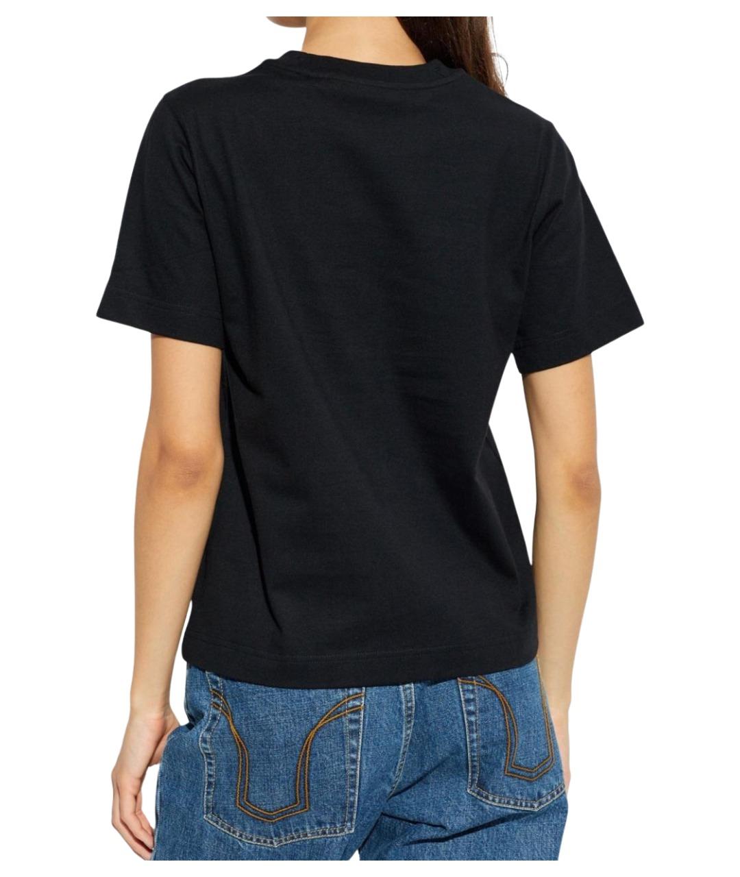 BURBERRY Черная хлопковая футболка, фото 4