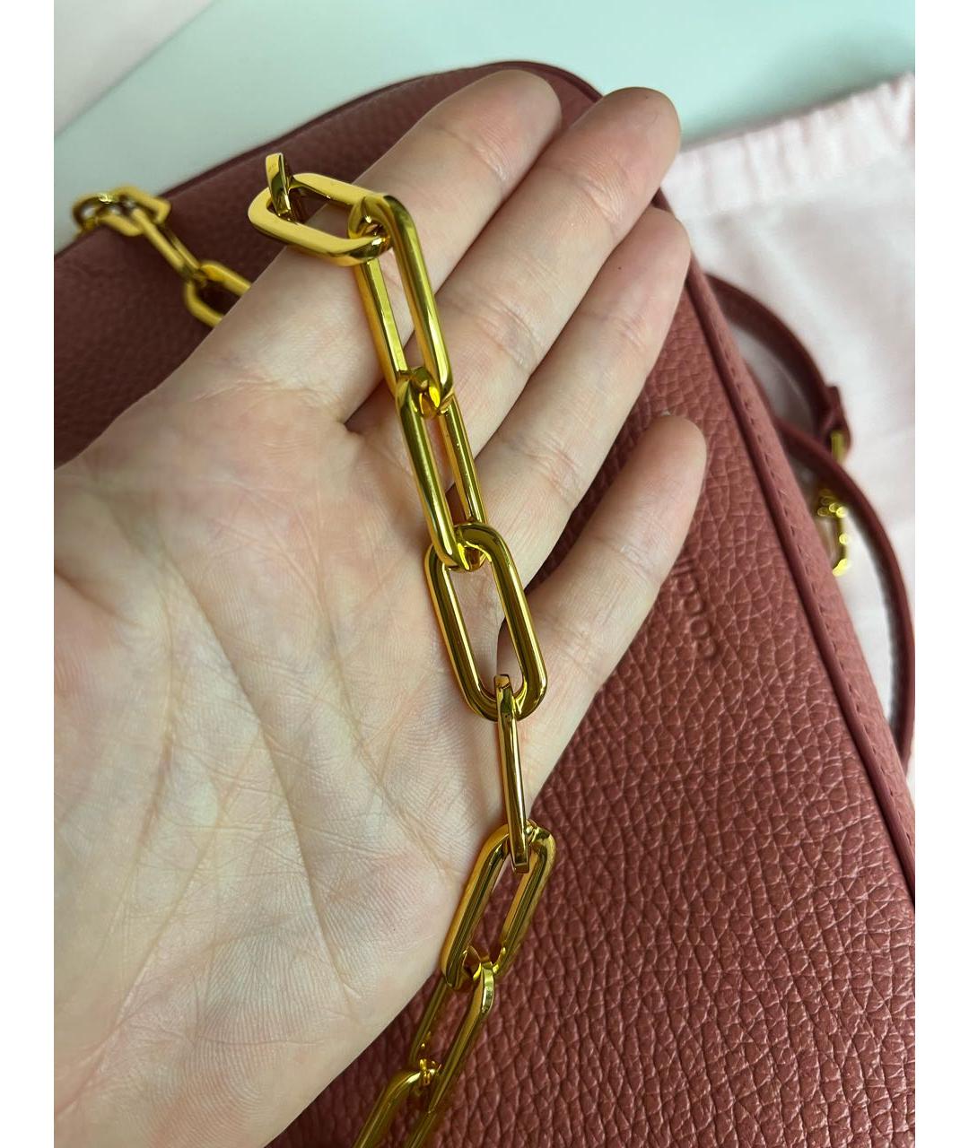 COCCINELLE Коричневая кожаная сумка через плечо, фото 4