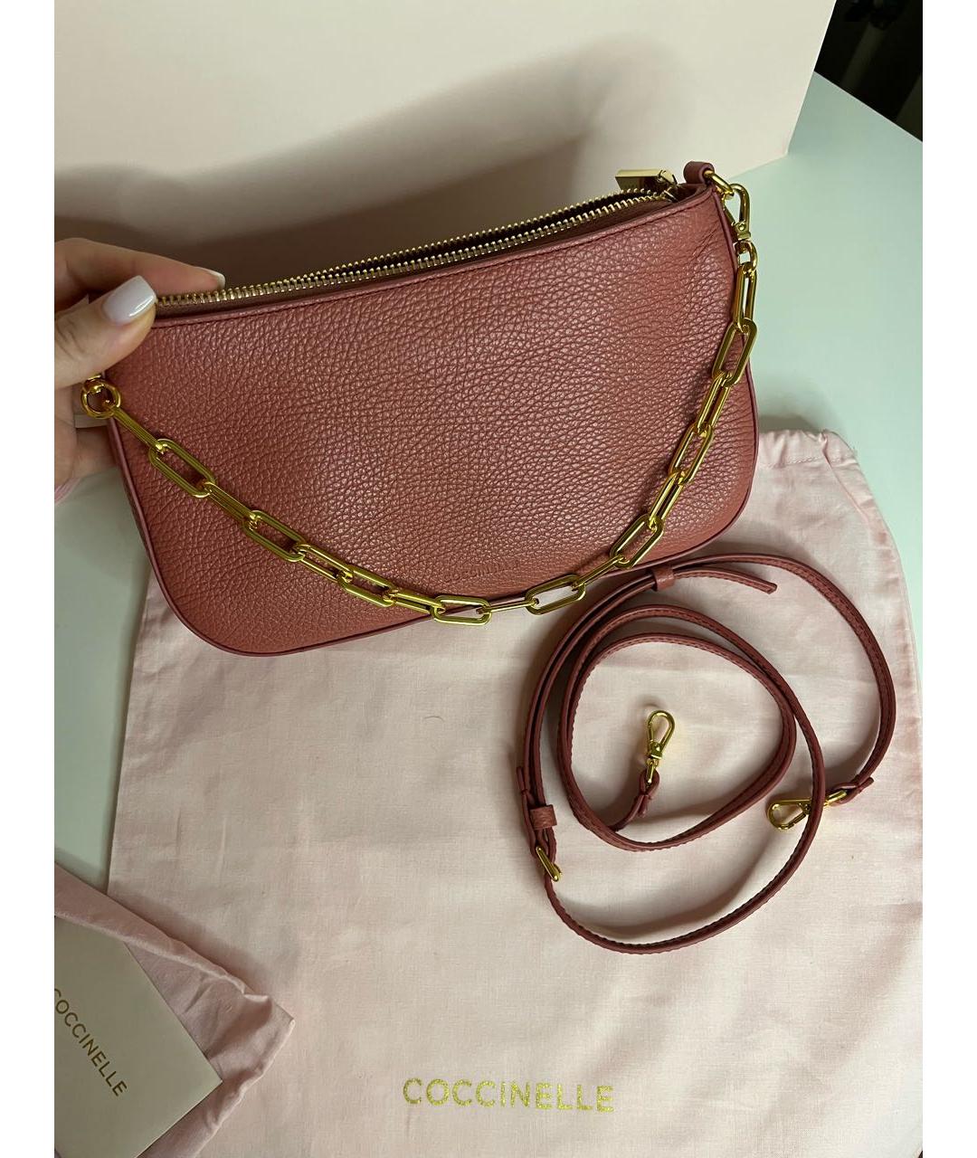 COCCINELLE Коричневая кожаная сумка через плечо, фото 7