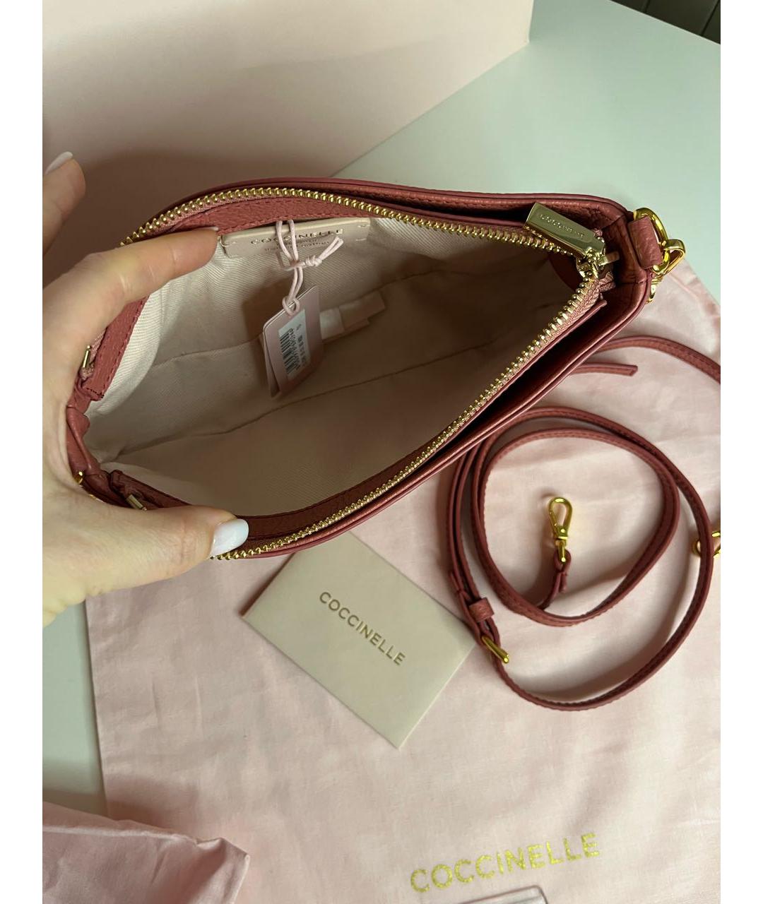 COCCINELLE Коричневая кожаная сумка через плечо, фото 2