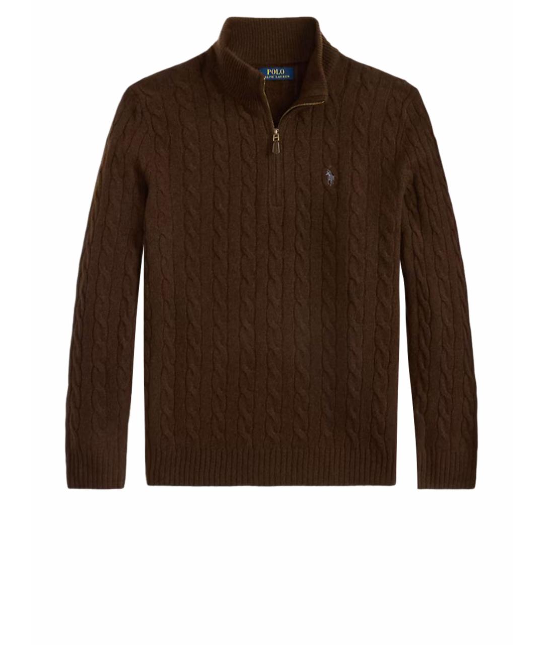 POLO RALPH LAUREN Коричневый шерстяной джемпер / свитер, фото 1
