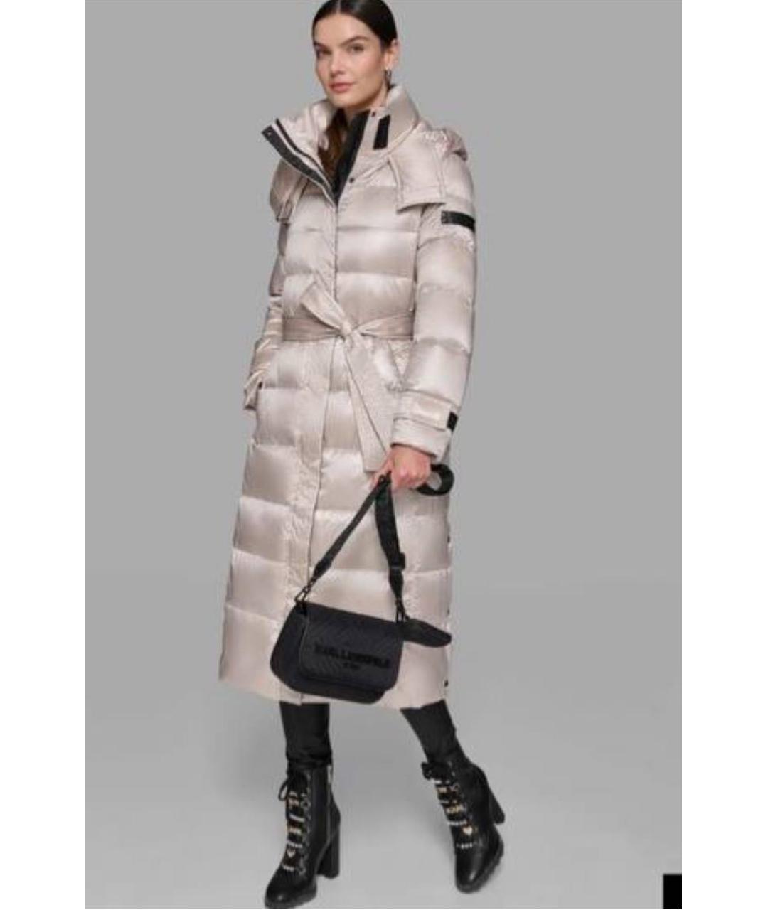 KARL LAGERFELD Бежевый полиэстеровый пуховик, фото 8