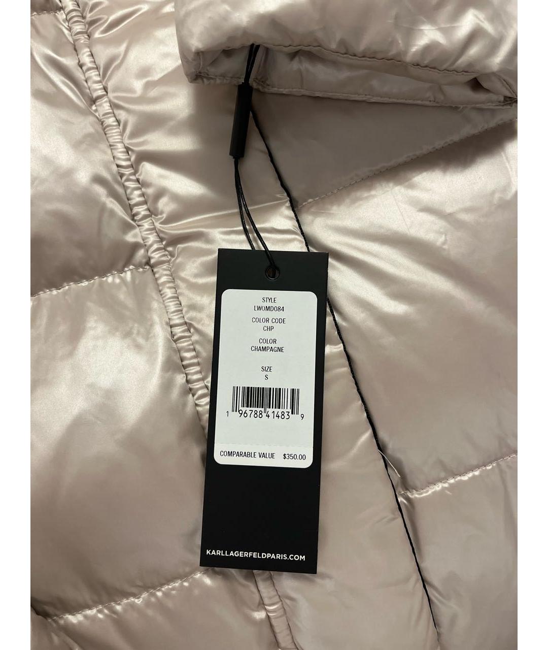 KARL LAGERFELD Бежевый полиэстеровый пуховик, фото 3
