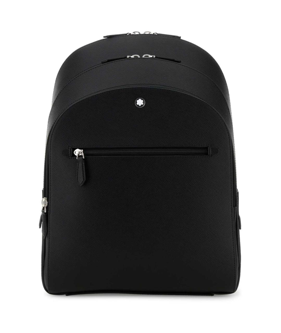 MONTBLANC Черный кожаный рюкзак, фото 1
