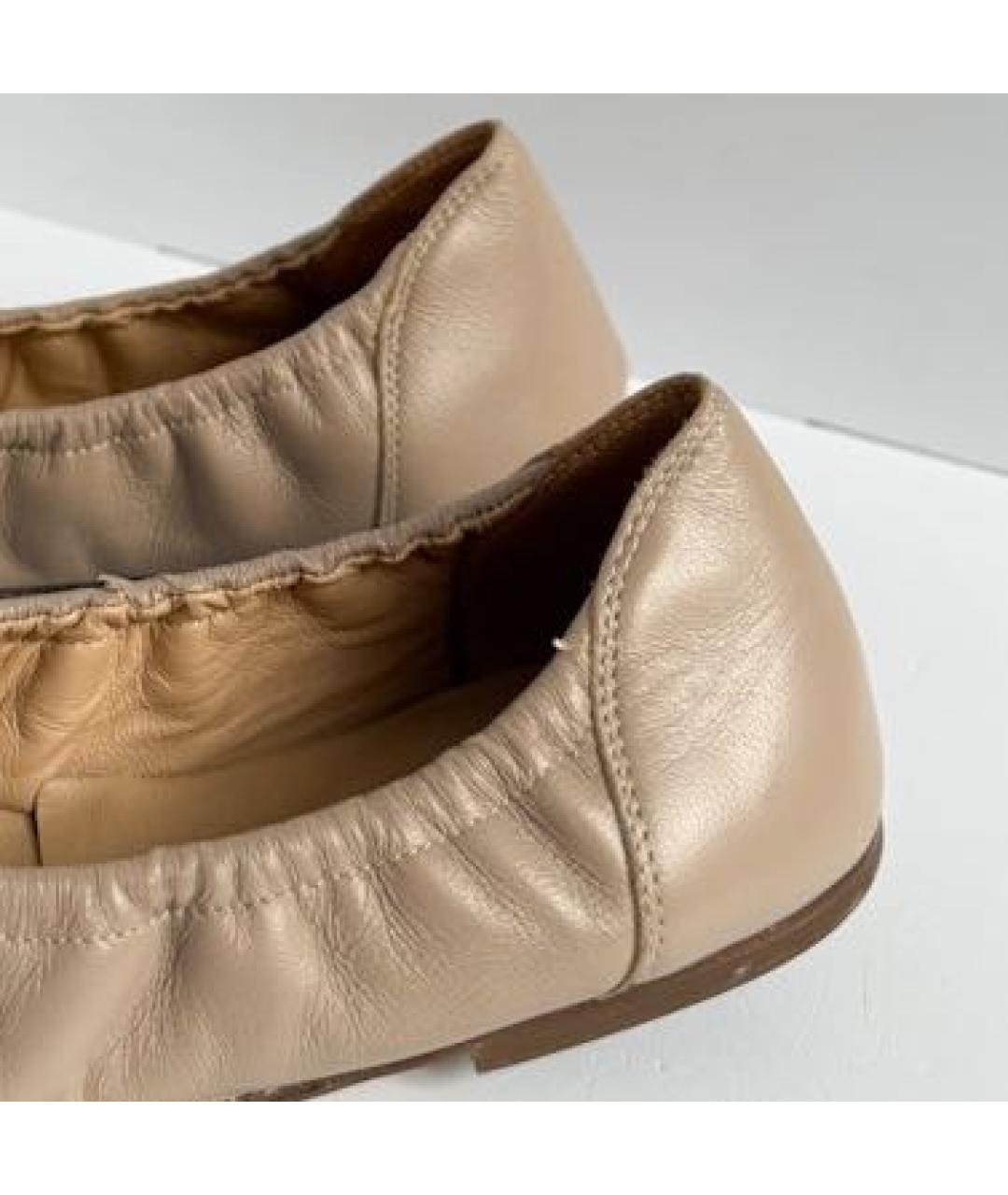 BRUNELLO CUCINELLI Бежевые кожаные туфли, фото 4