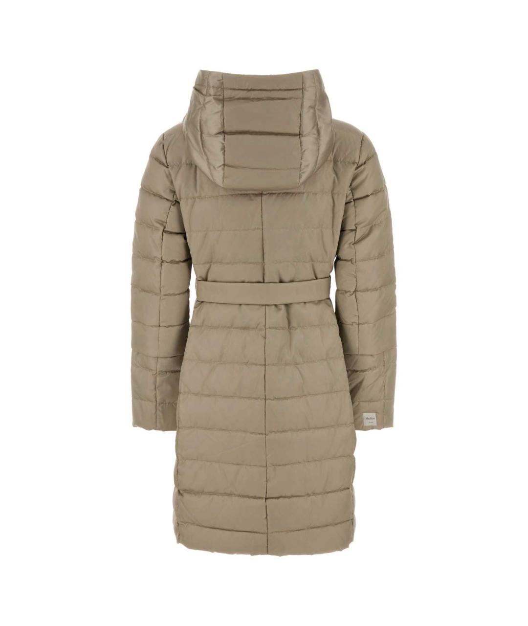 MAX MARA Бежевый полиэстеровый пуховик, фото 2