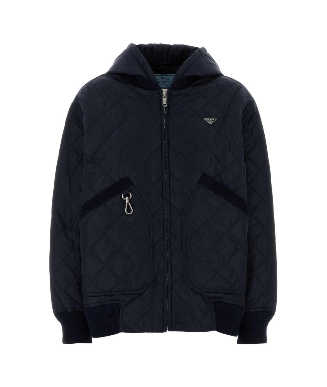 PRADA Темно-синяя полиамидовая куртка, фото 1