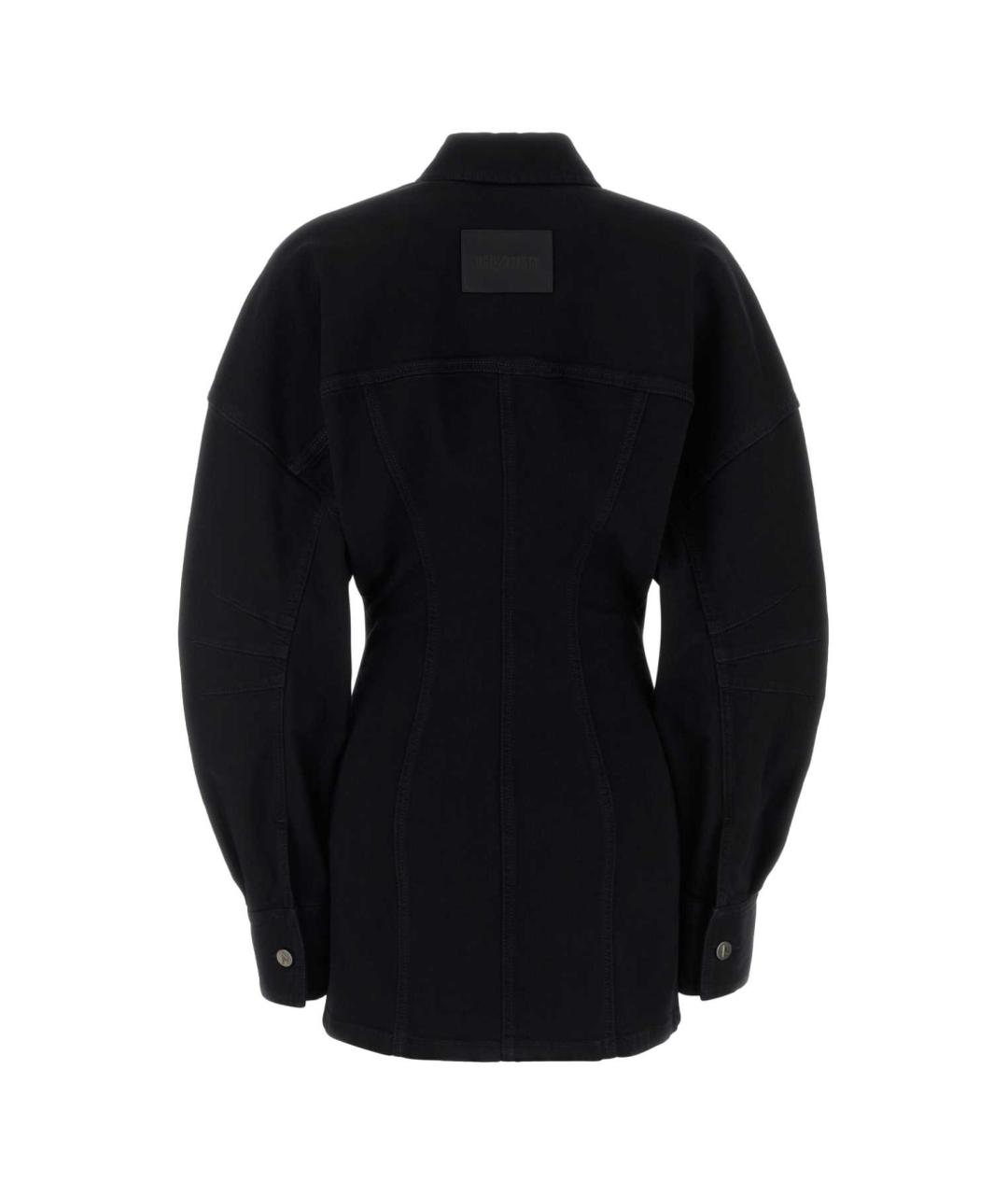 THE ATTICO Черное хлопковое повседневное платье, фото 2