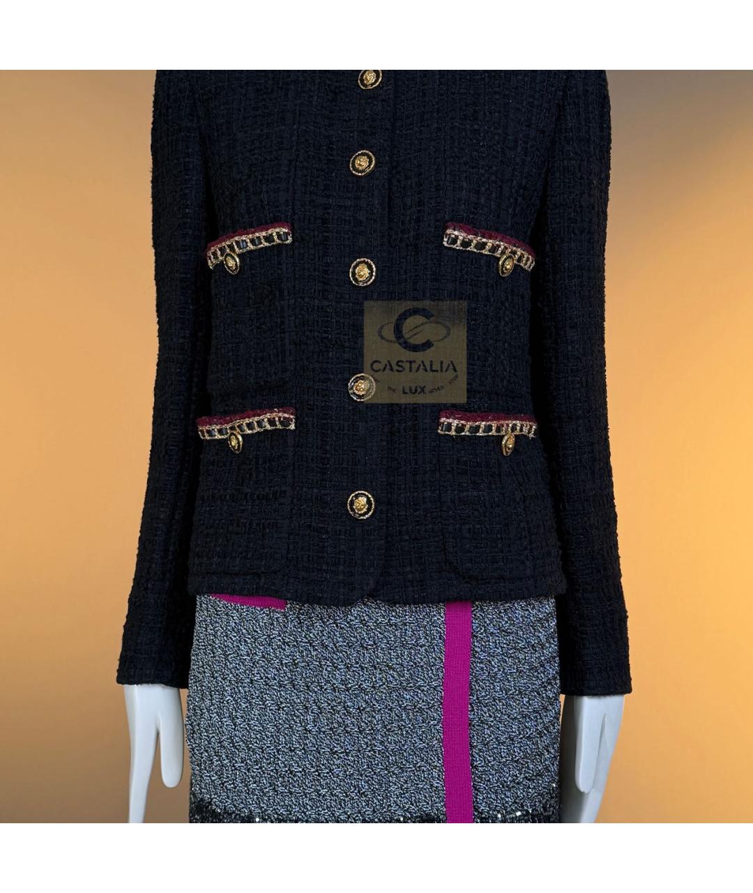 CHANEL Черный твидовый жакет/пиджак, фото 7