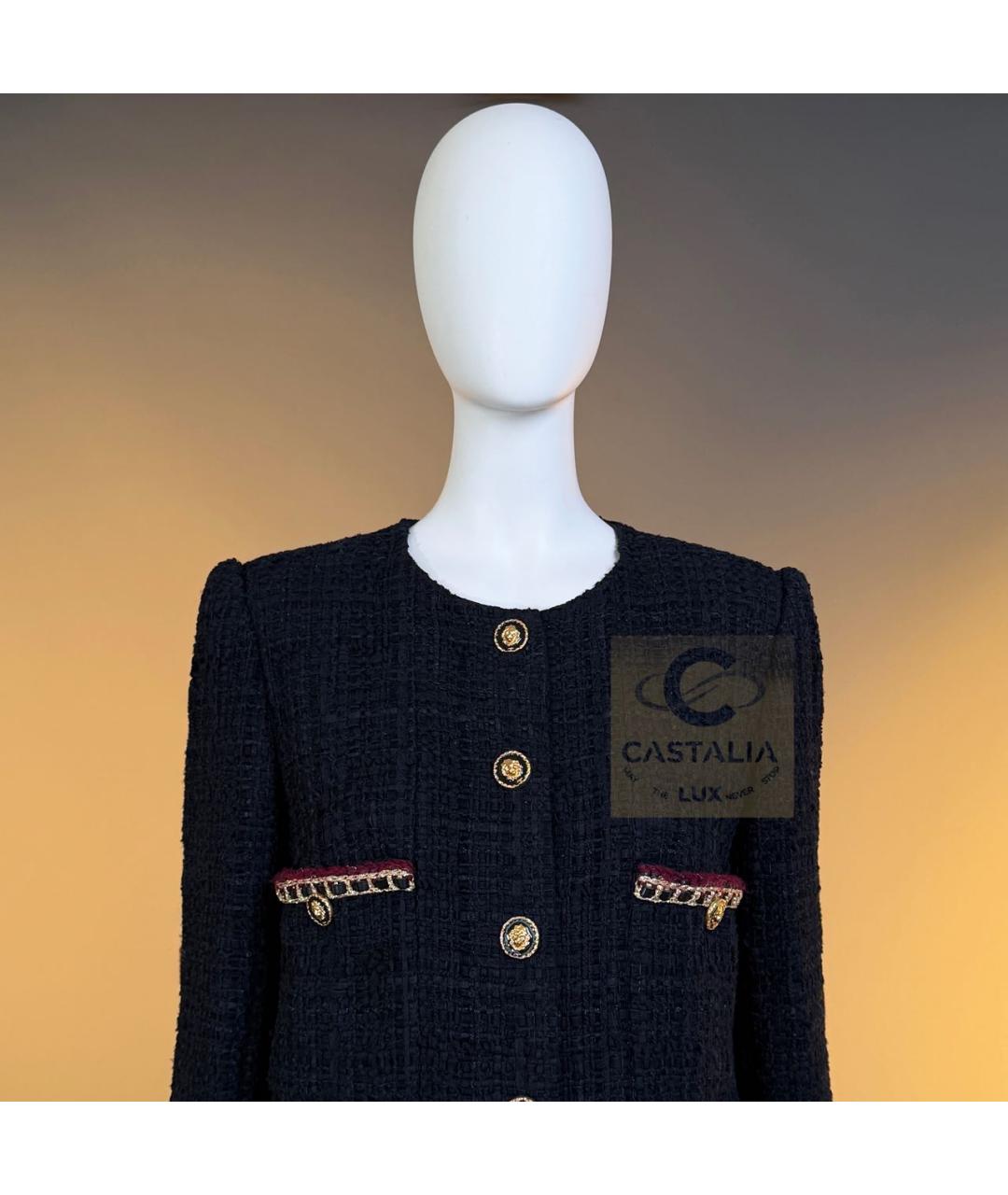 CHANEL Черный твидовый жакет/пиджак, фото 6