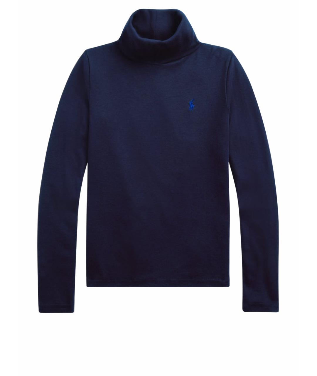 POLO RALPH LAUREN Темно-синяя хлопковая водолазка, фото 1