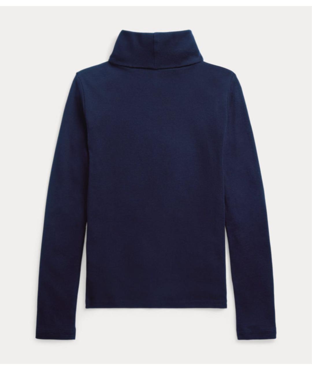 POLO RALPH LAUREN Темно-синяя хлопковая водолазка, фото 2