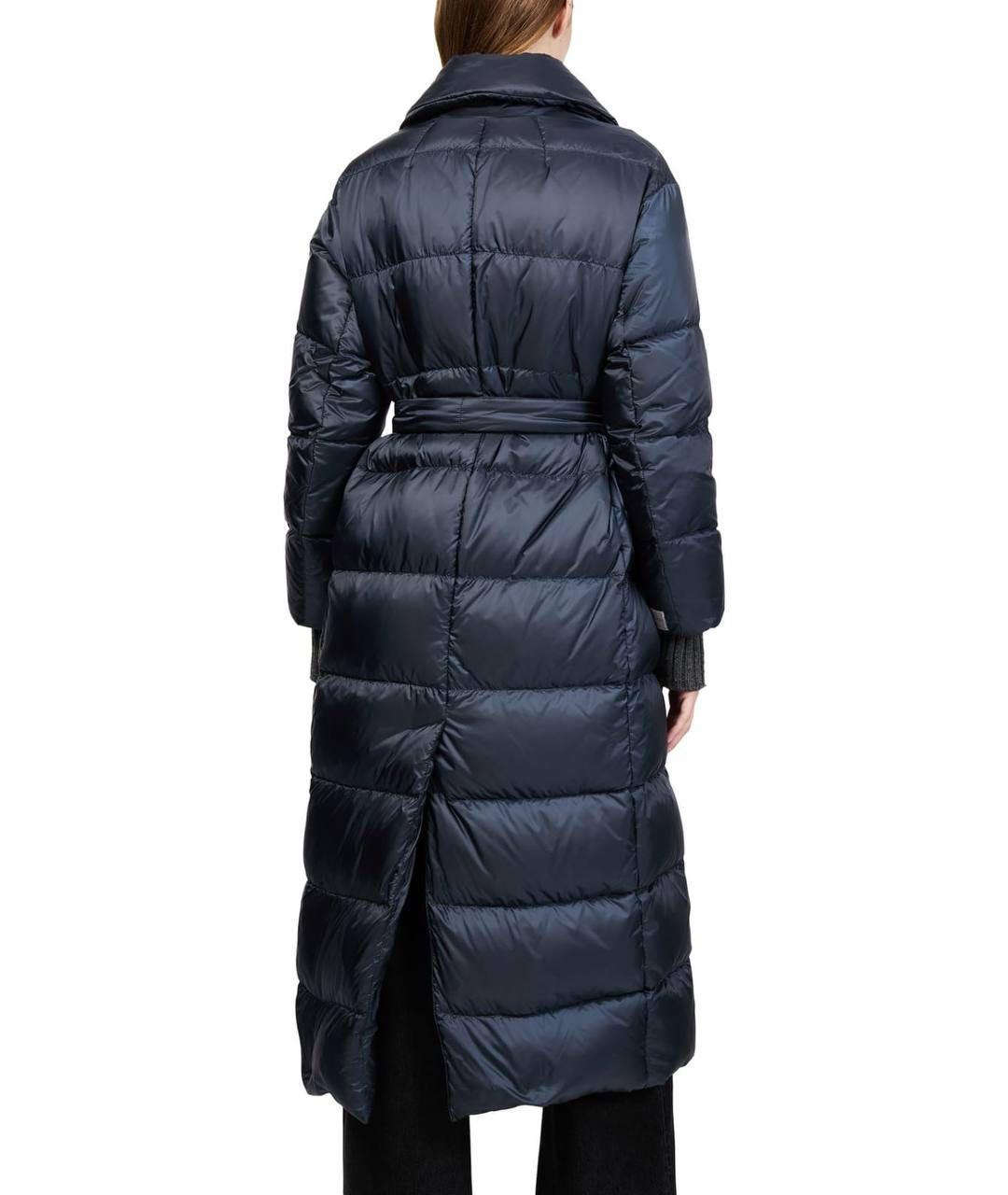 MAX MARA THE CUBE Темно-синее полиэстеровое пальто, фото 2