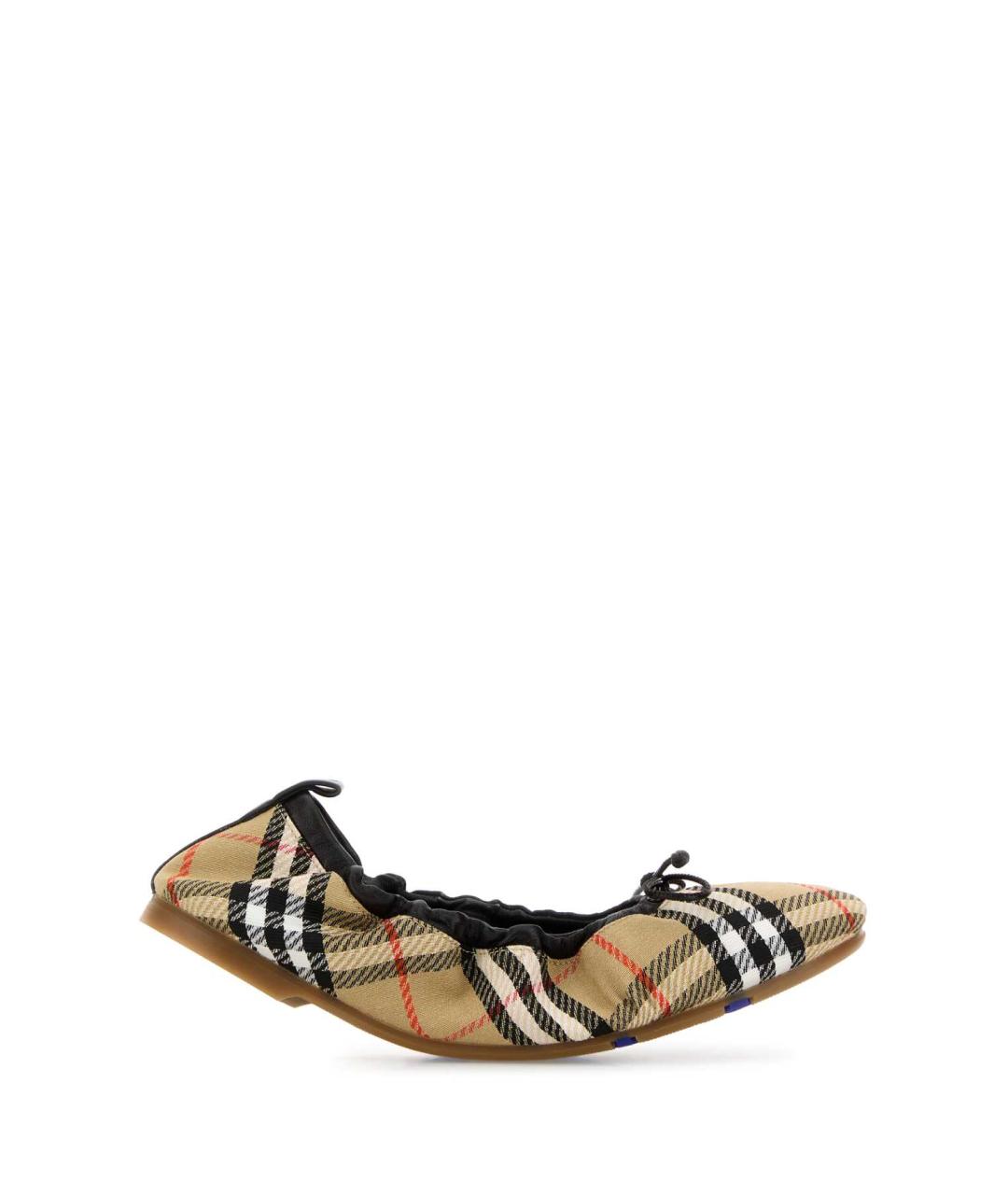 BURBERRY Бежевые текстильные балетки, фото 1