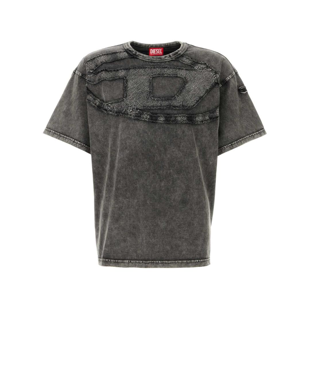 DIESEL Антрацитовая хлопковая футболка, фото 1