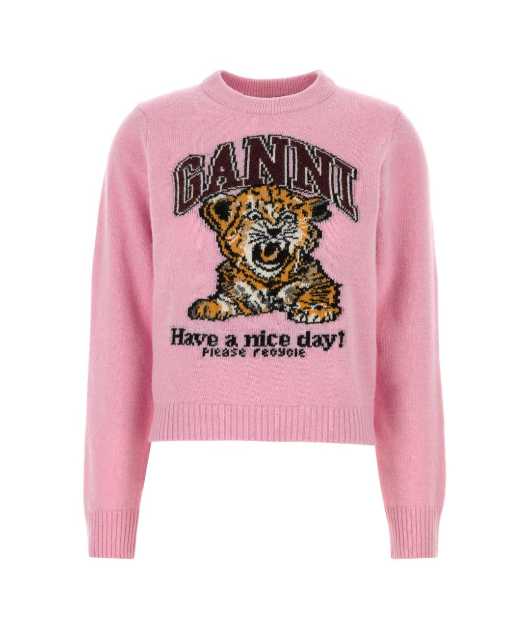 GANNI Розовый шерстяной джемпер / свитер, фото 1