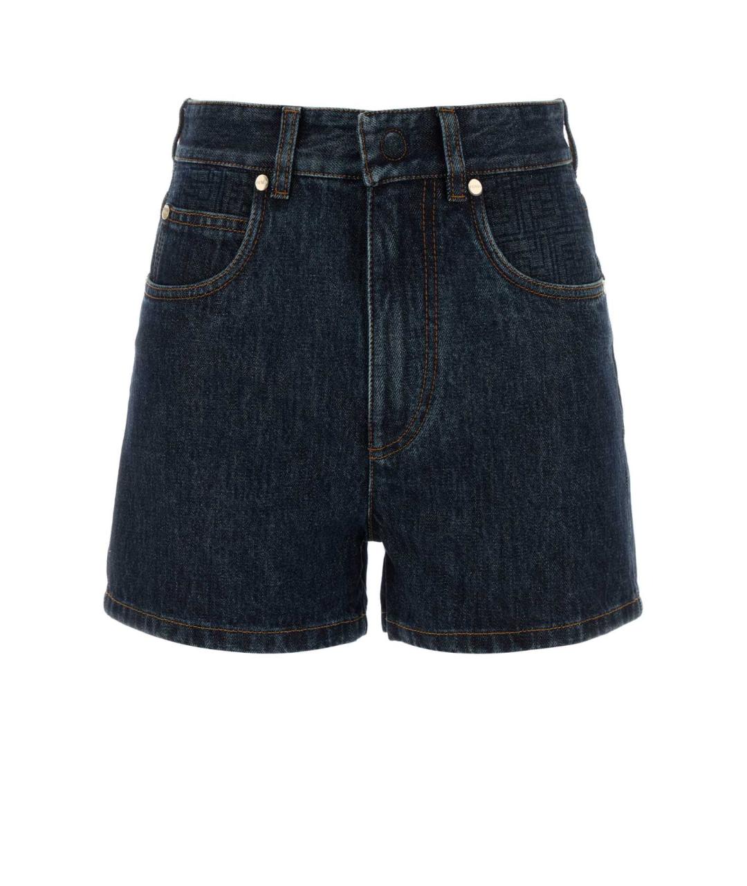 FENDI Темно-синие хлопковые шорты, фото 1