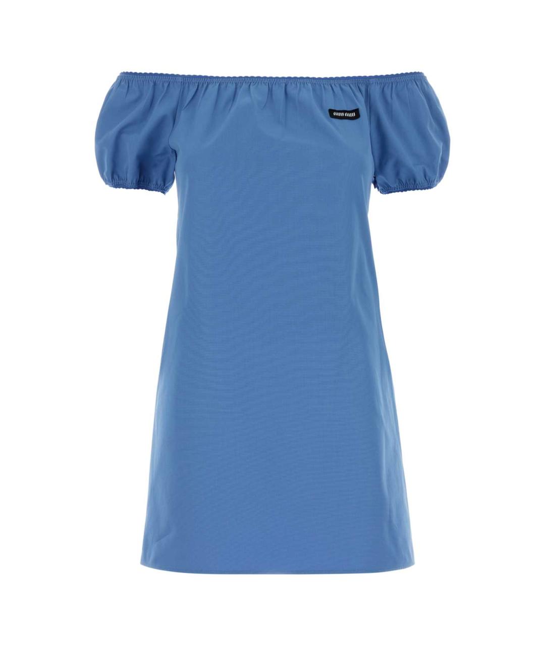 MIU MIU Голубое хлопковое платье, фото 1