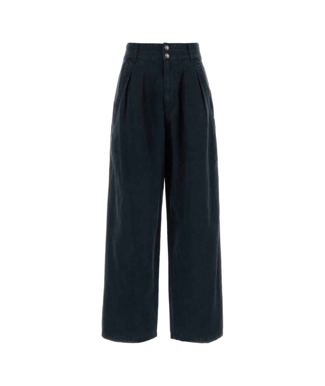 ISABEL MARANT Черные хлопковые прямые брюки, фото 1