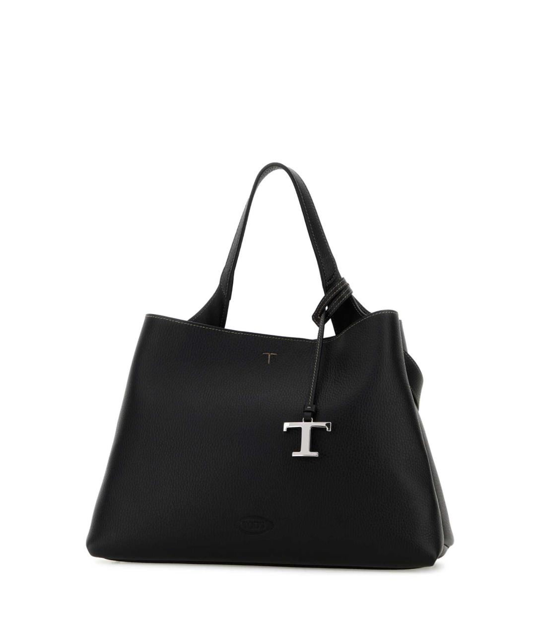 TOD'S Черная кожаная сумка с короткими ручками, фото 2