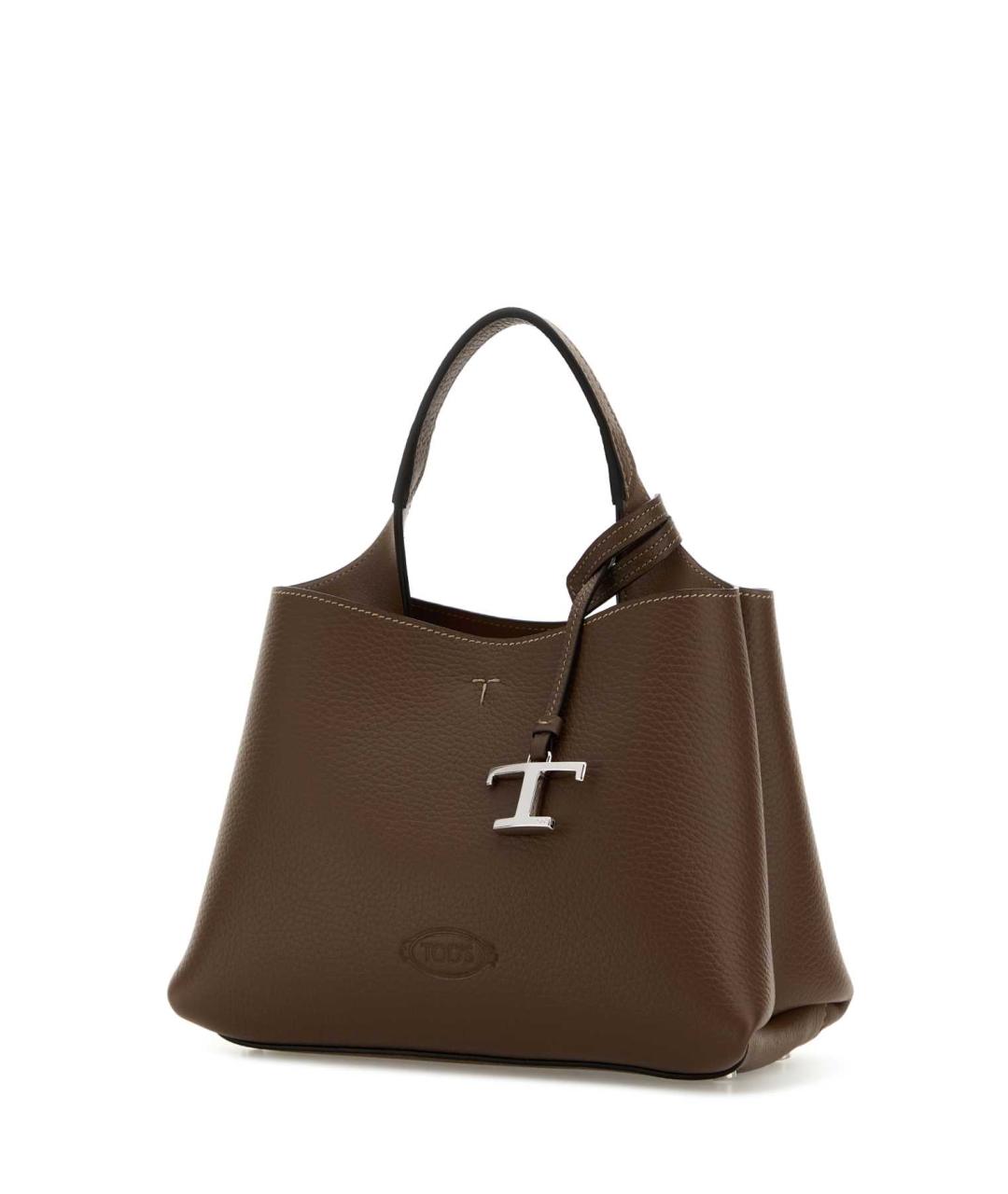 TOD'S Коричневая кожаная сумка тоут, фото 2