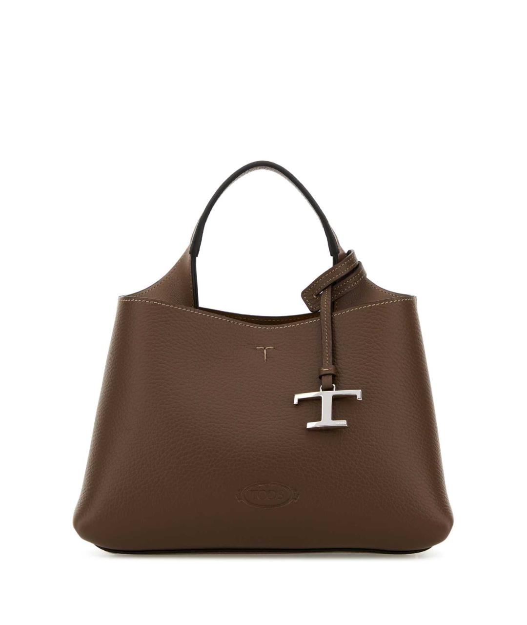 TOD'S Коричневая кожаная сумка тоут, фото 1