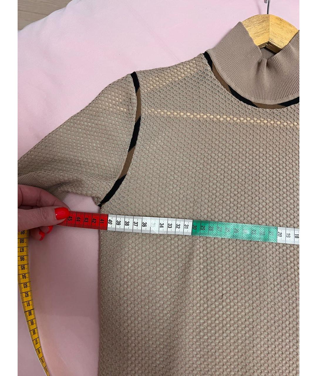 FENDI Бежевая вискозная водолазка, фото 5