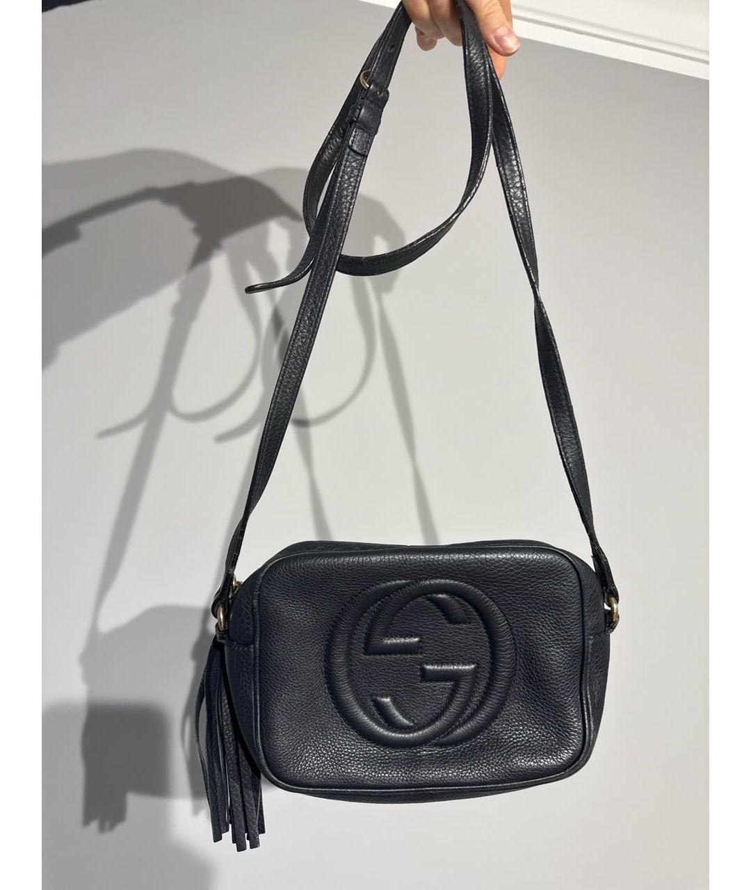 GUCCI Черная кожаная сумка через плечо, фото 9