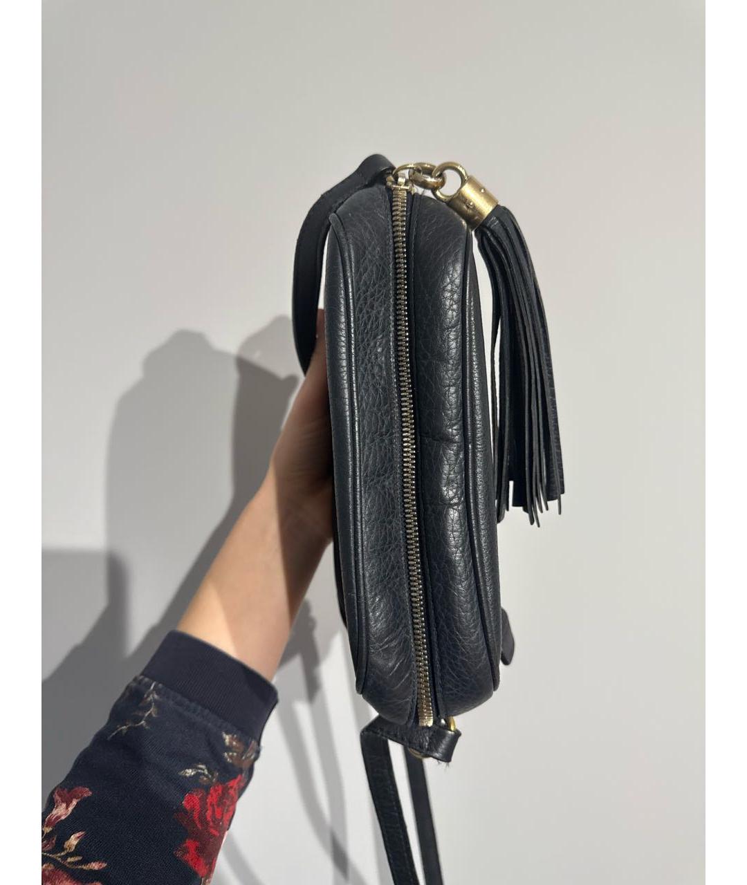 GUCCI Черная кожаная сумка через плечо, фото 7