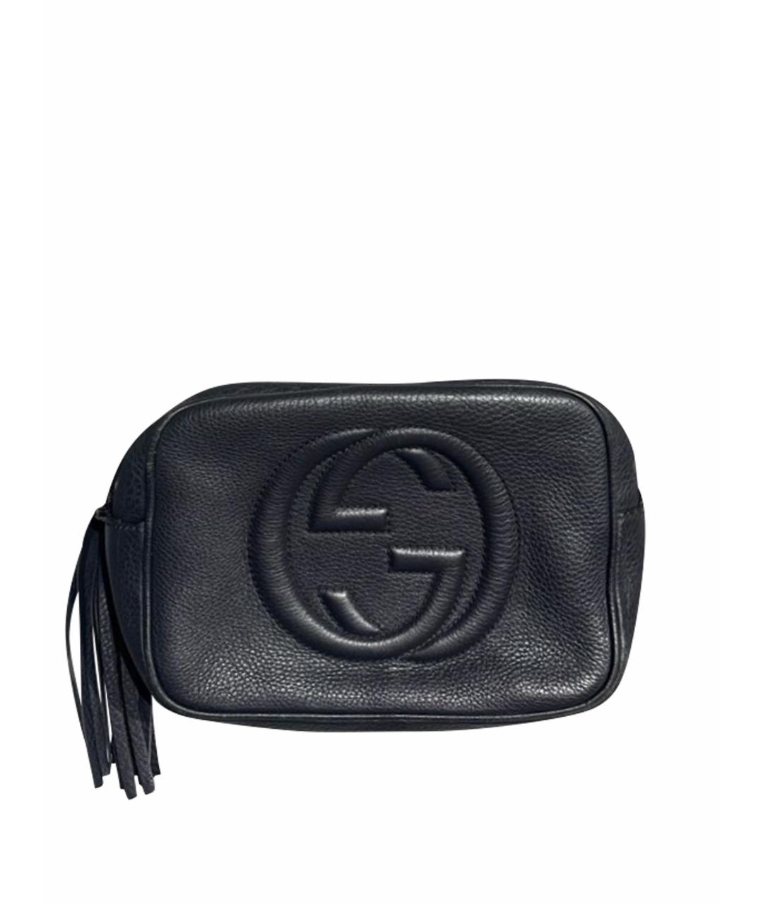 GUCCI Черная кожаная сумка через плечо, фото 1