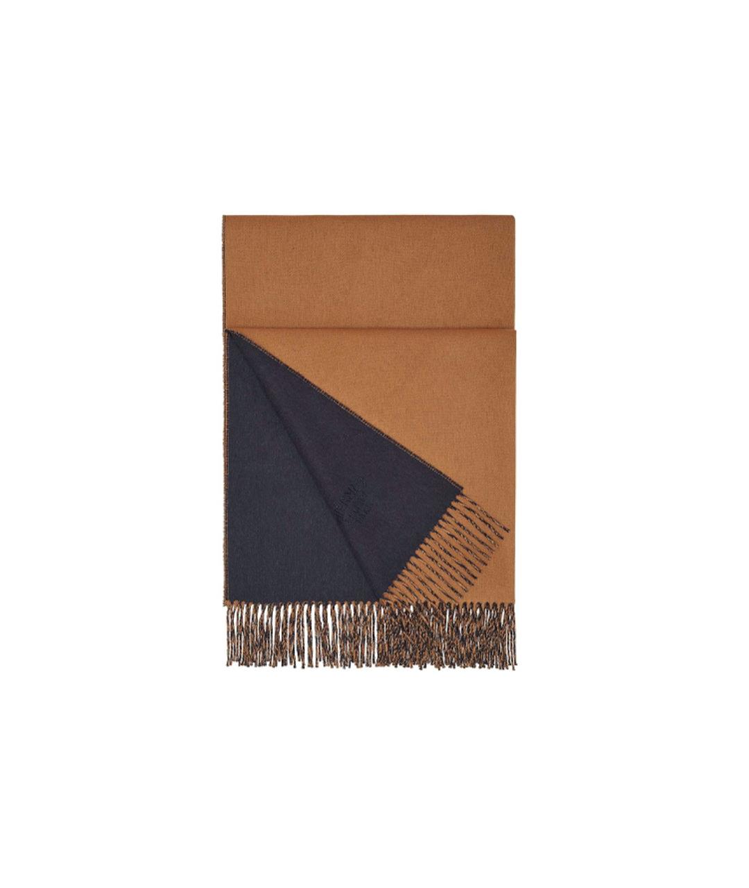 HERMES Синий кашемировый платок, фото 1