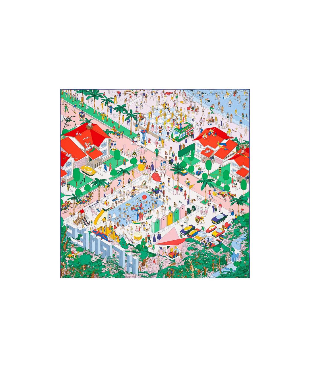 HERMES Мульти шелковый шарф, фото 1