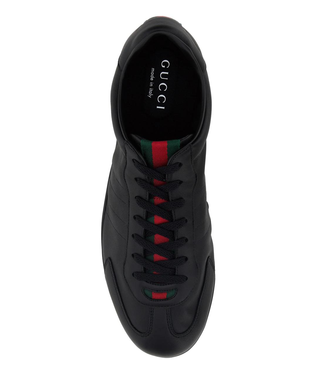 GUCCI Черные кожаные низкие кроссовки / кеды, фото 4