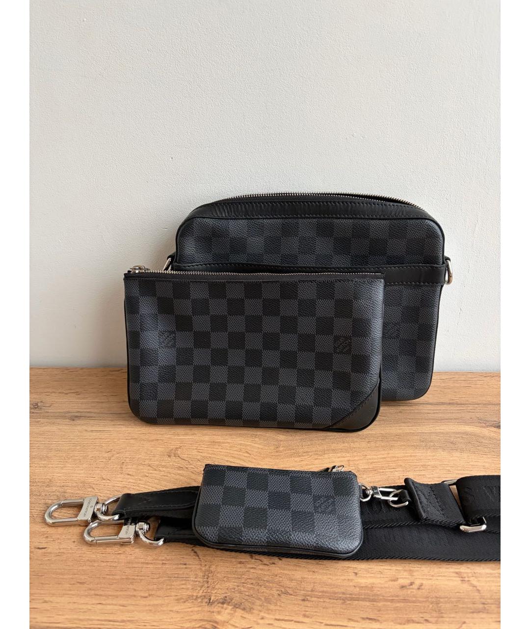 LOUIS VUITTON Антрацитовая сумка на плечо, фото 3