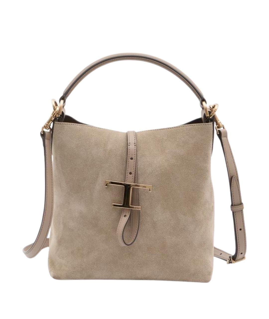 TOD'S Коричневая замшевая сумка через плечо, фото 1