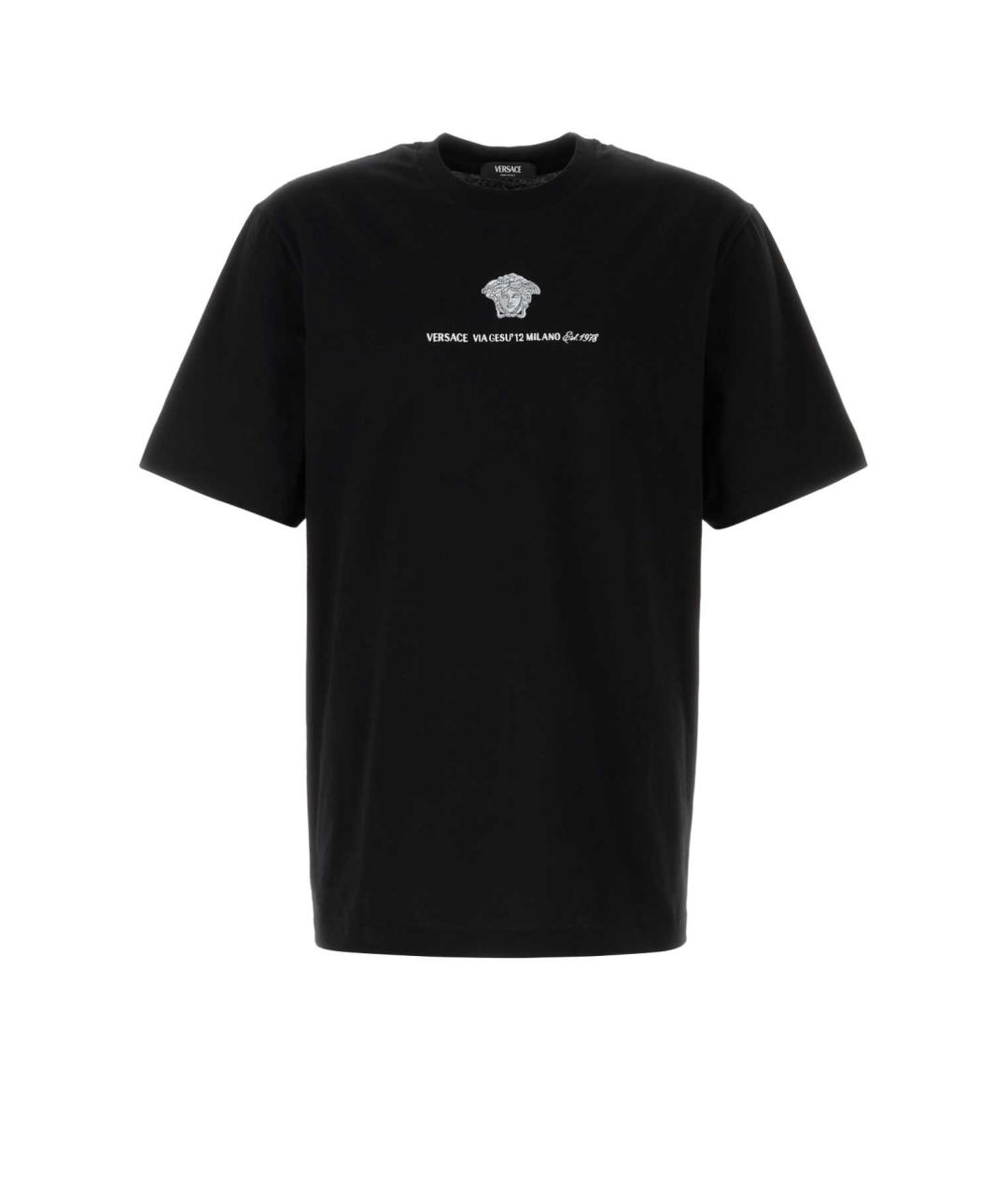 VERSACE Черная хлопковая футболка, фото 1