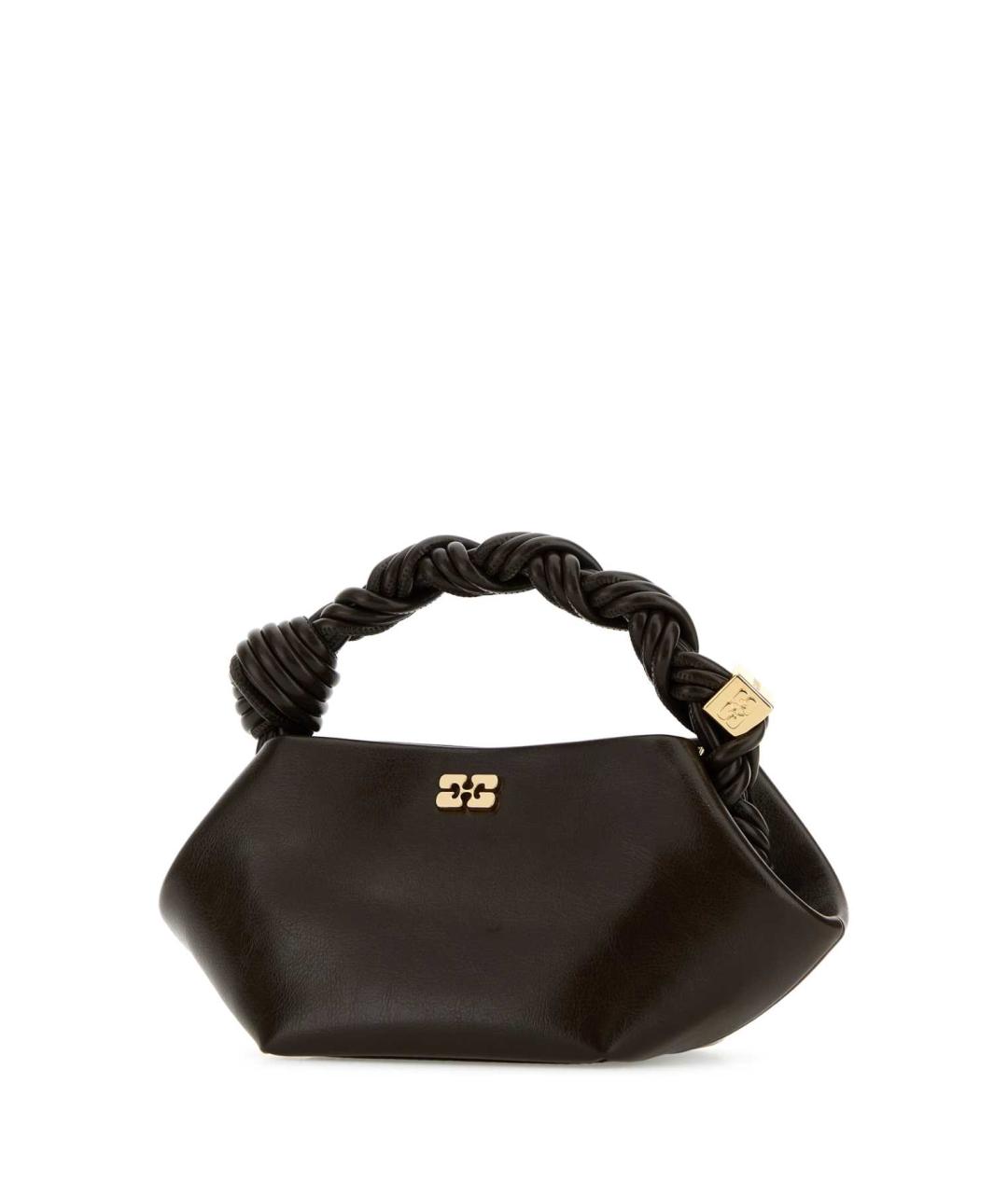 GANNI Коричневая сумка с короткими ручками из искусственной кожи, фото 2